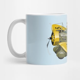 Cartoon Retro Fighter Plane Mug